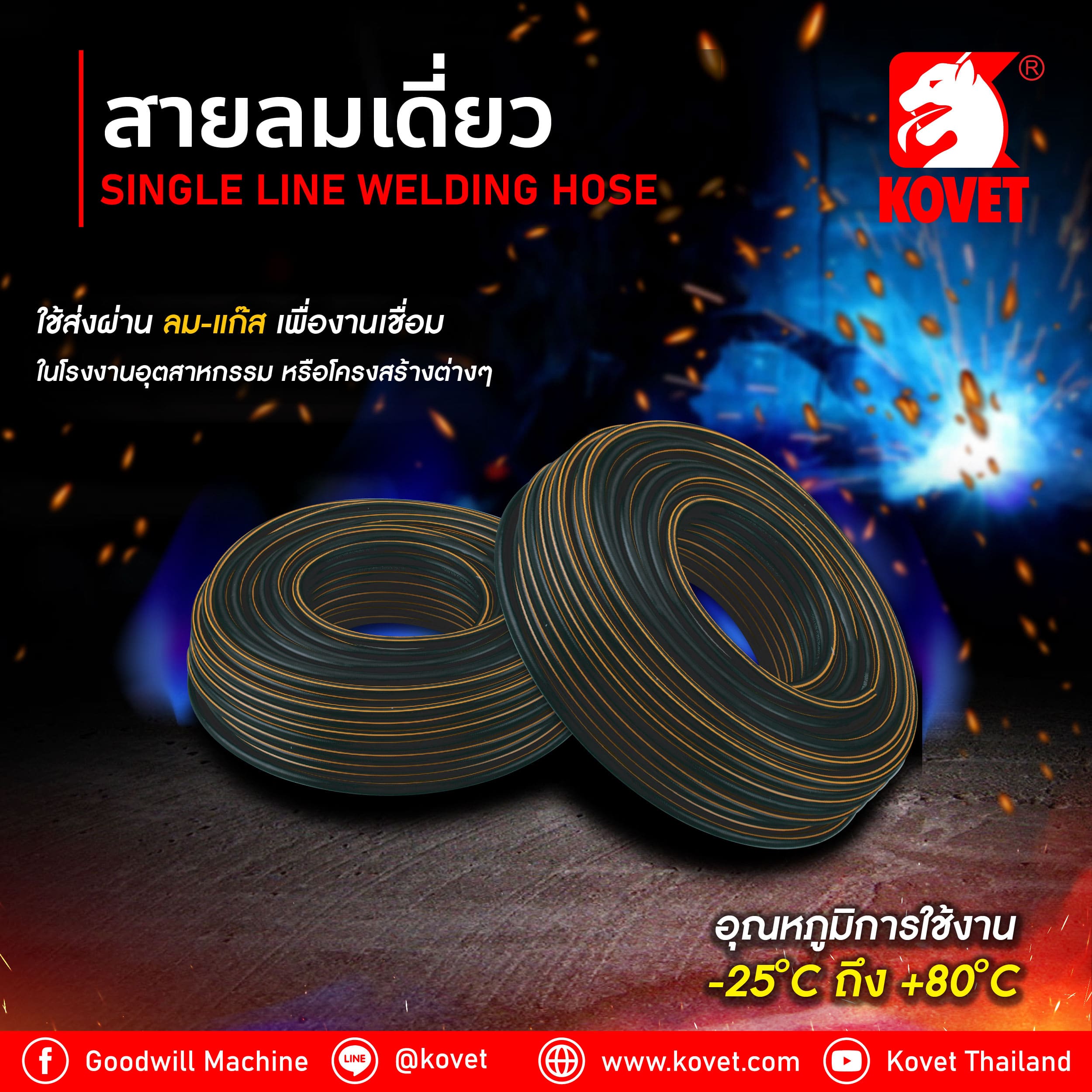 สายเชื่อมอาร์กอน สายลมเดี่ยว